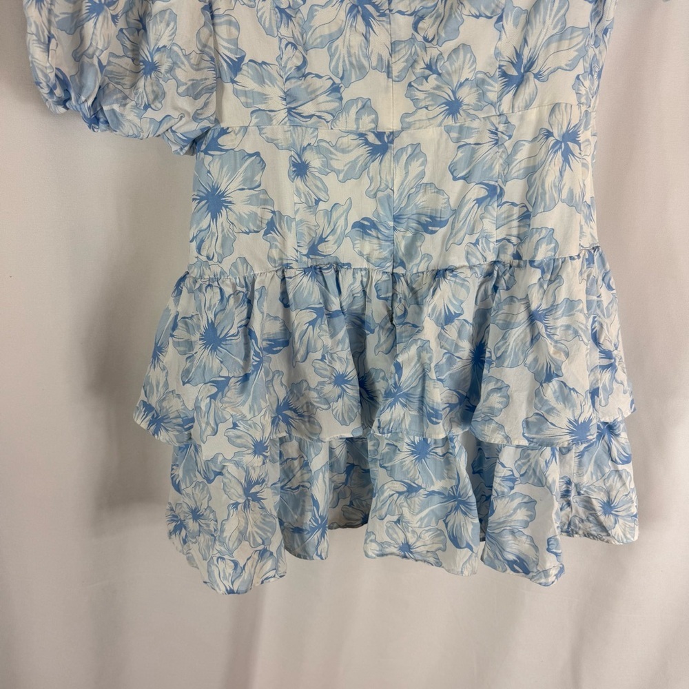 HELLO MOLLY LADYLIKE ETIQUETTE MINI DRESS floral white, light blue Size: M - Picture 14 of 17
